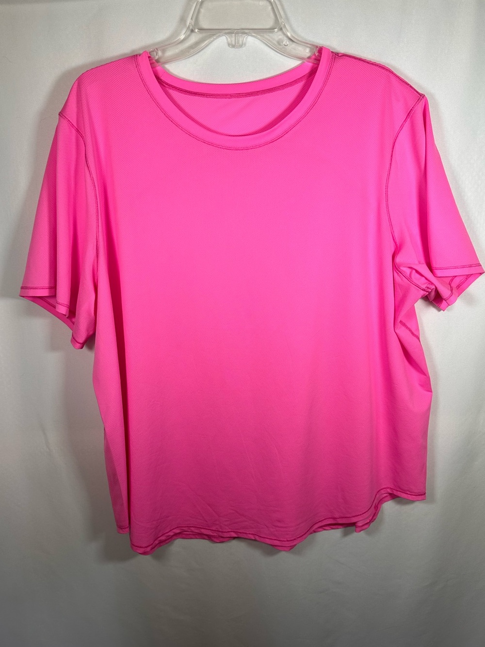Lululemon High Neck Running and Training T-Shirt Hot Pink Size 2X